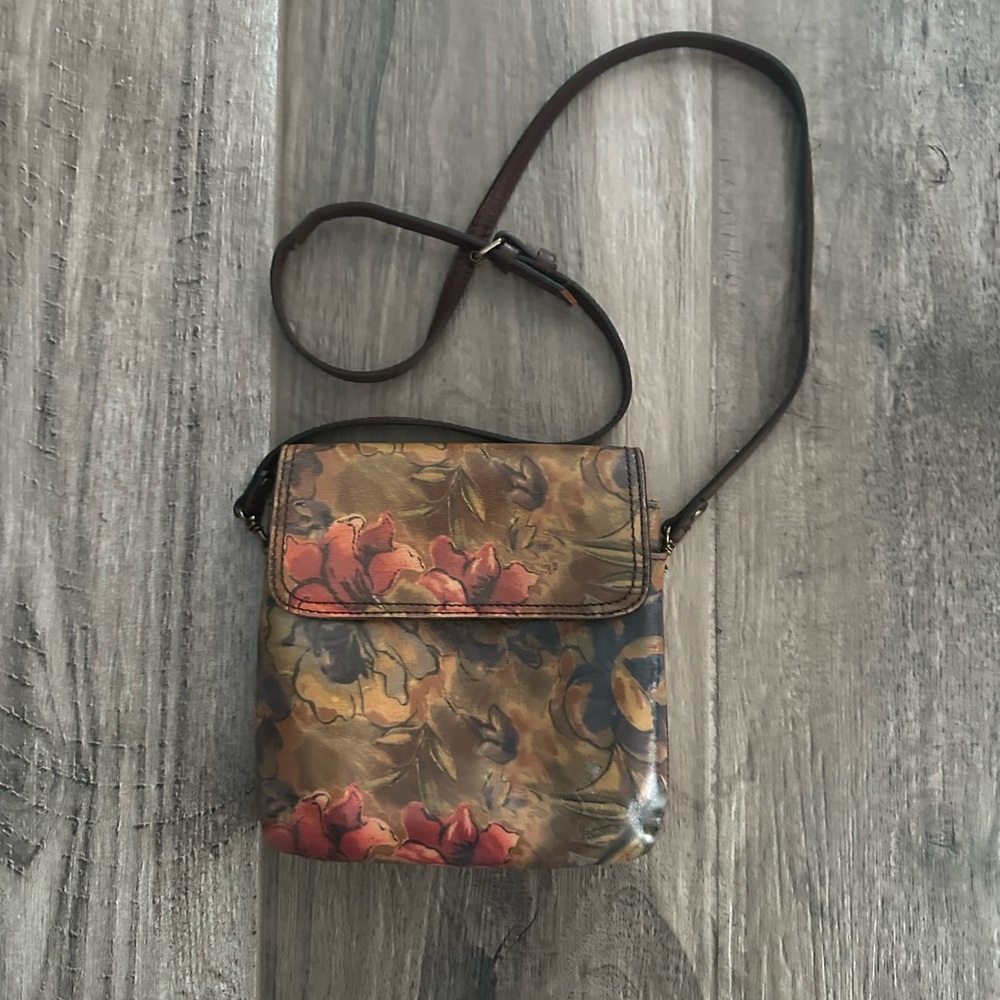 Patricia Nash Floral Leather Crossbody Bag